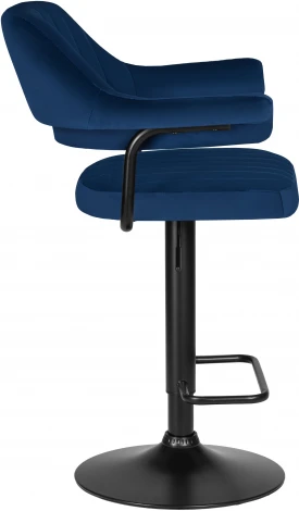 Стул барный DOBRIN CHARLY BLACK (синий велюр (MJ9-117)) 5019_BlackBase-LM BLACK, цвет сиденья синий (MJ9-117), основания черный