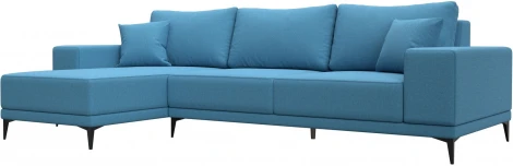 Диван угловой Льюес левый (Голубой/Рогожка) Лига Диванов арт.125485L