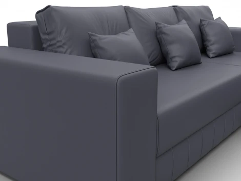 Диван угловой Лига-076 угол универсальный (ДСП/Пластик/Экокожа/Серый) Лига Диванов 129854