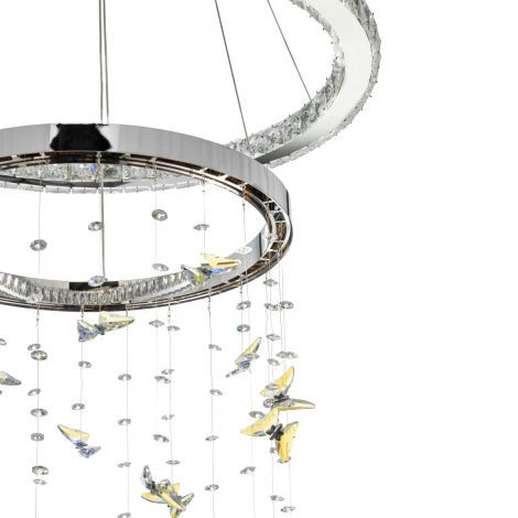 Подвесная люстра Citilux Etera CL322060 (регулировка яркости, LED, подвески, пульт управления, на тросе, кольцо, бабочки)