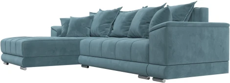 Диван угловой НордСтар левый угол (Бирюзовый/Велюр) Лига Диванов арт.121106L