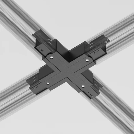 Коннектор Х-образный Trinity черный (трехфазный) Maytoni Technical TRA005CX-31B (220V)