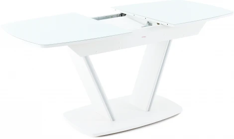 Стол Дрезден, Белый/Белый матовый шагрень, Аврора