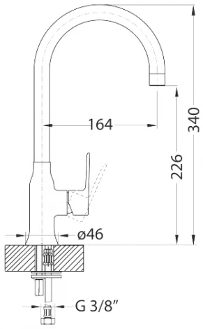 Смеситель Alveus Slim Monarch 1134832 для кухонной мойки, anthracite
