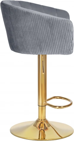 Стул барный DOBRIN DARCY GOLD (серый велюр (1922-19)) 5025_GoldBase-LM GOLD, цвет сиденья серый (1922-19), основания золото