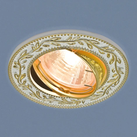 Встраиваемый точечный светильник Elektrostandard 713 MR16 WH/GD белый/золото