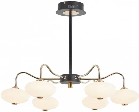Потолочная люстра светодиодная на штанге Arte Milano Neapol-73908 273908/6 BK/GD (220V)