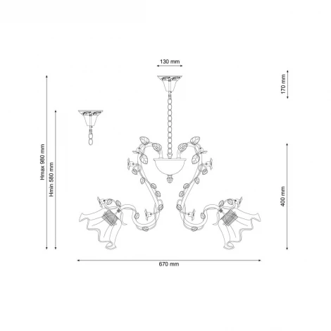 Подвесная люстра Lucia Tucci Fiori Di Rose 111.5 (220V, муранское стекло, на цепи, цветы, ветки, розы)