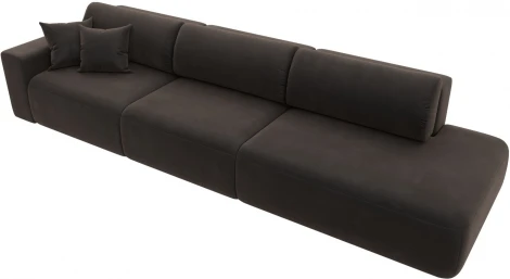 Диван прямой Лига-036 НПБ Модерн Лонг подлокотник слева (Коричневый/Велюр) Лига Диванов арт.121360L