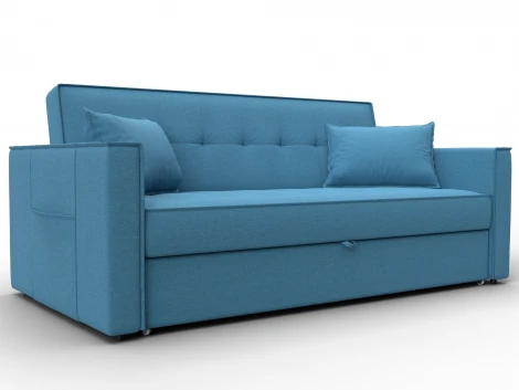 Диван прямой Лига-104 (160) (ЛДСП,Брус,Фанера,Рогожка/Голубой) Лига Диванов 134877