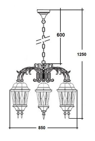 Уличный светильник подвесной Oasis Light ASTORIA 2M 91470M/6/16 cover Gw ромб