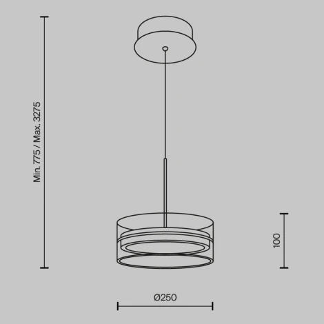 Подвесной светильник Maytoni Dress code MOD348PL-L18BBS3K (LED, 220V, на проводе, круглые)