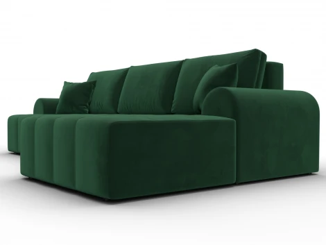 Диван угловой Лига-080 угол правый (ДСП/Пластик/Велюр/Зеленый) Лига Диванов 134747