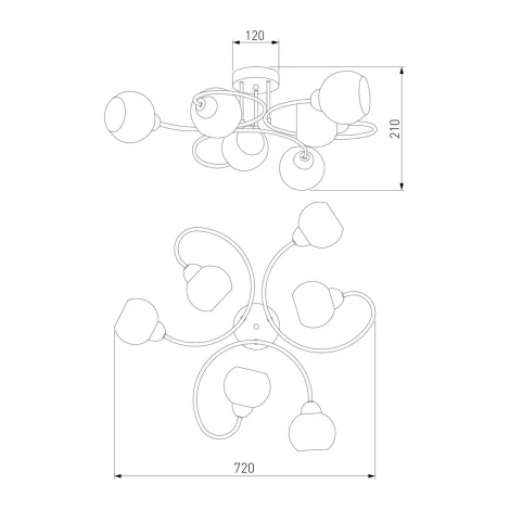 Потолочная люстра на штанге Eurosvet Tulia 30136/6 хром (220V, шарики)