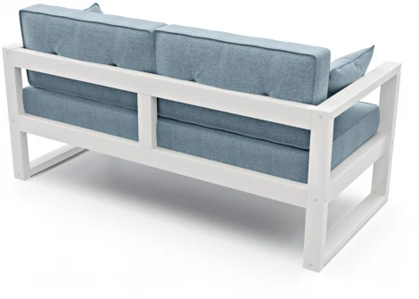 Диван Arsko Астер Мини белая эмаль голубая рогожка