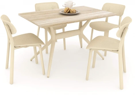 Обеденная группа SHT-DS123 бежевый/дуб сонома Sheffilton 5402721901