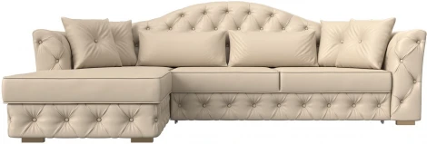 Диван угловой Артис левый угол (Бежевый/Экокожа) Лига Диванов арт.121630L