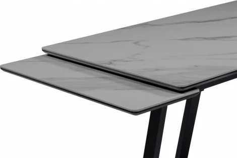 Керамический стол Notta Памелла 140(200)х80 серый мрамор larka grey / черный арт.612905