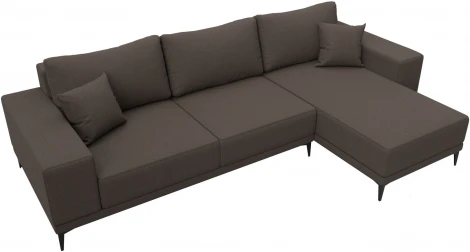 Диван угловой Льюес правый (Коричневый/Рогожка) Лига Диванов арт.124723
