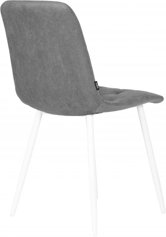 Стул обеденный DOBRIN CHILLY ROMBO (Серый Simple 33, основание белый) 006 ROMBO, цвет сиденья серый основания белый