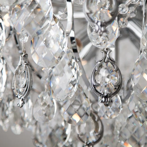 Подвесная люстра Eurosvet Crystal 10080/12 хром / прозрачный хрусталь