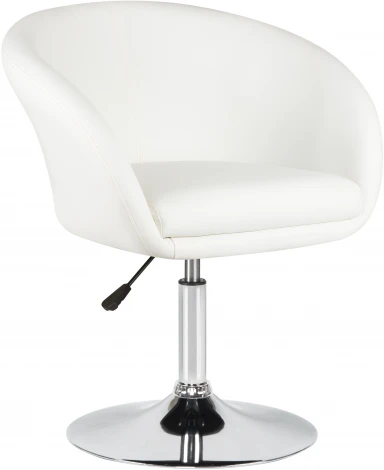 8600-LM,  цвет сиденья белый, цвет основания хром Кресло дизайнерское EDISON (белый)