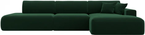 Диван угловой Лига-036 НПБ Модерн Лонг правый угол (Зеленый/Велюр) Лига Диванов арт.121427