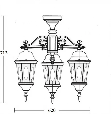 Потолочный светильник уличный Oasis Light ASTORIA 2M 91470MA/3 cover Bl овал (220V, IP44)