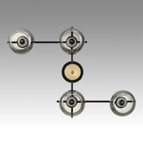 Потолочная люстра на штанге Lumion Emina 8059/4C черный, медь/дымчатый металл/стекло E27 4*60W 220V