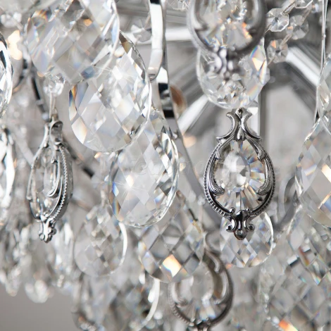 Подвесная люстра Eurosvet Crystal 10080/12 хром / прозрачный хрусталь