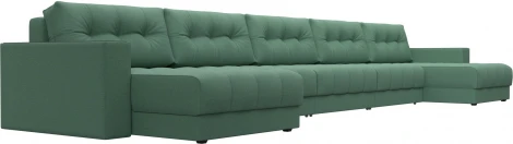 Диван П-образный с декором Лига-049 НПБ Мегалонг Лига Диванов (Рогожка) арт.128522