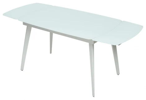 Стеклянный стол M-City ELIOT 120 FROSTED SUPER WHITE белое матовое стекло/ белый каркас