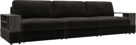 Диван прямой с 2 полками Лига-055 НПБ Лонг Лига Диванов (Велюр) арт.129098