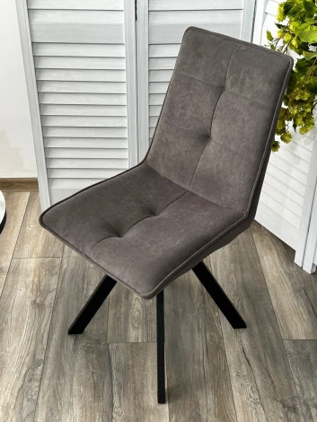 Стул BRONX, 360 град. поворот. B28 Темно-серый, велюр / черный каркас, М-City