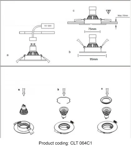 Светильник встраиваемый Crystal Lux CLT 064 064C1 BL (220V, круглые)