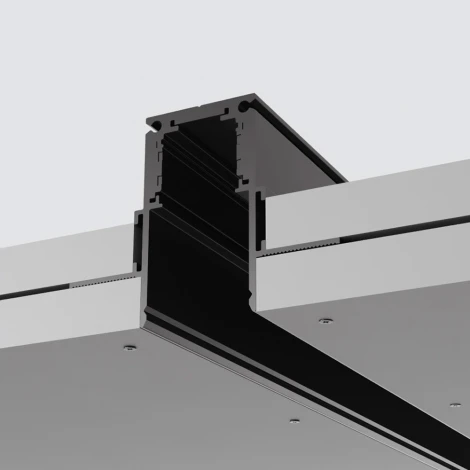 Шинопровод под гипсокартон низковольтный встраиваемый Feron 41965 черный, 2м, CABM1001