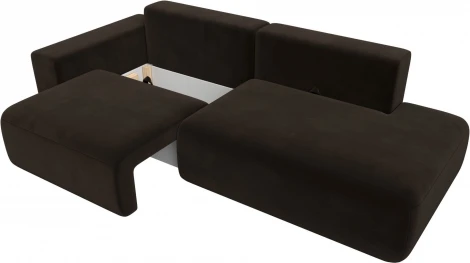 Диван прямой Лига-036 НПБ Модерн подлокотник слева (Коричневый/Микровельвет) Лига Диванов арт.121332L
