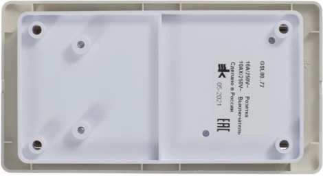 Розетка встраиваемая с заземлением с двухклавишным выключателем (бежевый) Systeme Electric GSL000272