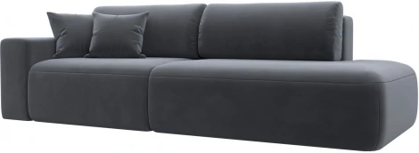 Диван прямой Лига-036 НПБ Модерн подлокотник слева (Серый/Велюр) Лига Диванов арт.121344L