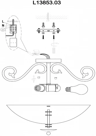 Потолочная люстра L'Arte Luce Napoli L13853.03 (220V, ковка)