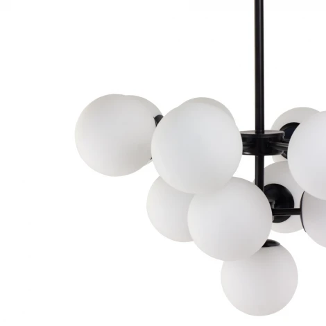 Потолочная люстра на штанге AM Group AM490 BK (220V, шар, молекулы)