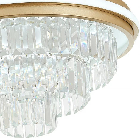 Потолочная люстра на штанге Natali Kovaltseva Crystal LED LAMPS 81115/3C с пультом ДУ, моб. приложением 140W, золото, LED