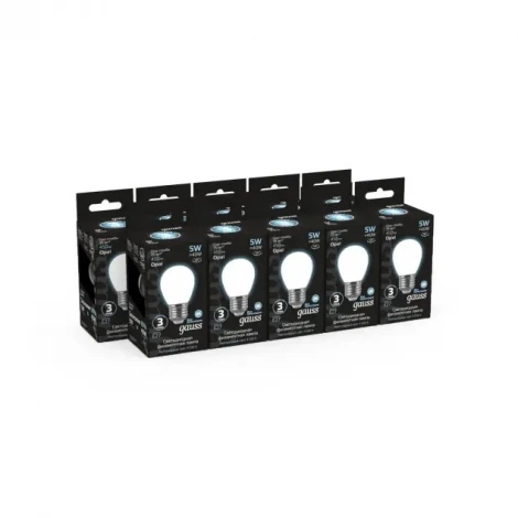 Лампочка светодиодная E27 5 Вт 450 lm 4100K нейтральное белое свечение Gauss Filament 105202205