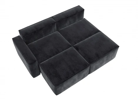 Диван угловой модульный Лига-063 угол левый (ДСП/Пластик/Велюр/Темно-серый) Лига Диванов 129796L