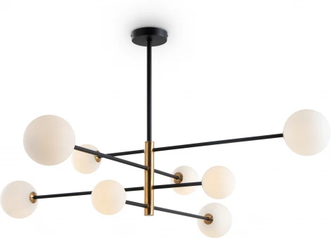 Потолочная люстра ярусная на штанге Freya Sphirity FR5376CL-08B (220V, шарики)