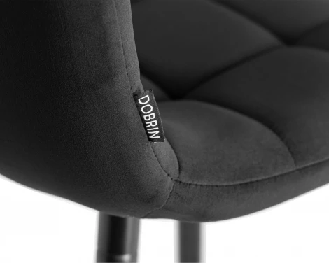 Набор 2 шт стул полубарный DOBRIN OLIVIA (черные матовые ножки, черный велюр (108-77))