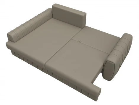 Диван угловой Лига-057 НПБ угол левый (ЛДСП,Брус,Фанера/Пластик/Экокожа/Бежевый) Лига Диванов 130032L