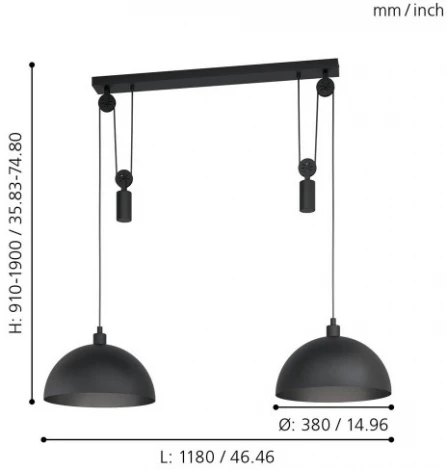 Подвесной светильник Eglo Winkworth 1 43436