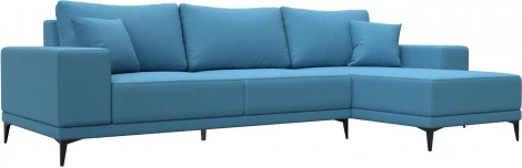 Диван угловой Льюес правый (Голубой/Рогожка) Лига Диванов арт.125485