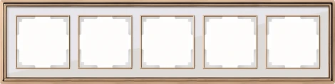 Рамка на 5 постов (золото/белый) W0051329 (a051204)